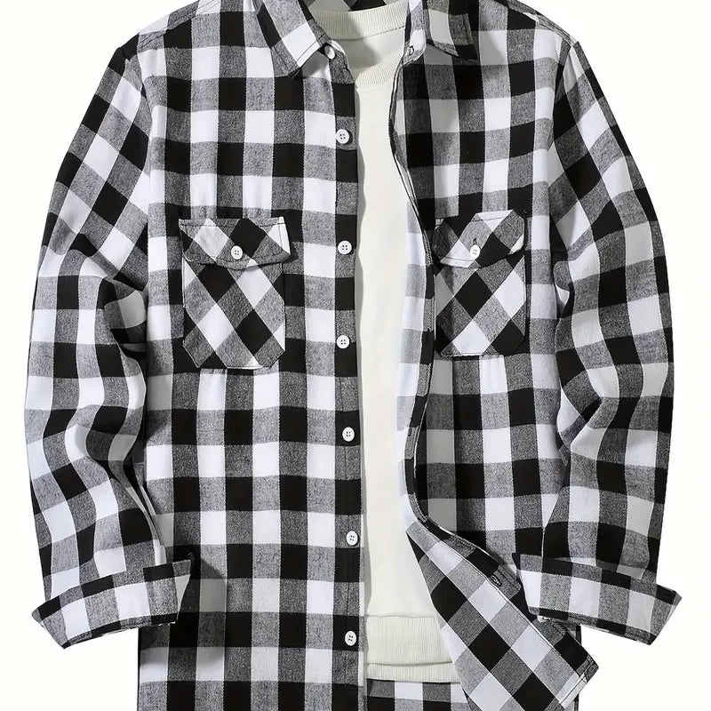 Spring and Autumn Fashion Cotton Long Sleeve Men's Shirt | SAMAG