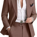 Mens Linen Suit 2 Piece Casual Suits for Men Summer Beach Groom Wedding Suit Linen Blazer Pants Set