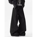 Retro Red Dragon Embroidery Wide Leg Knife Edge Jeans | SAMAG