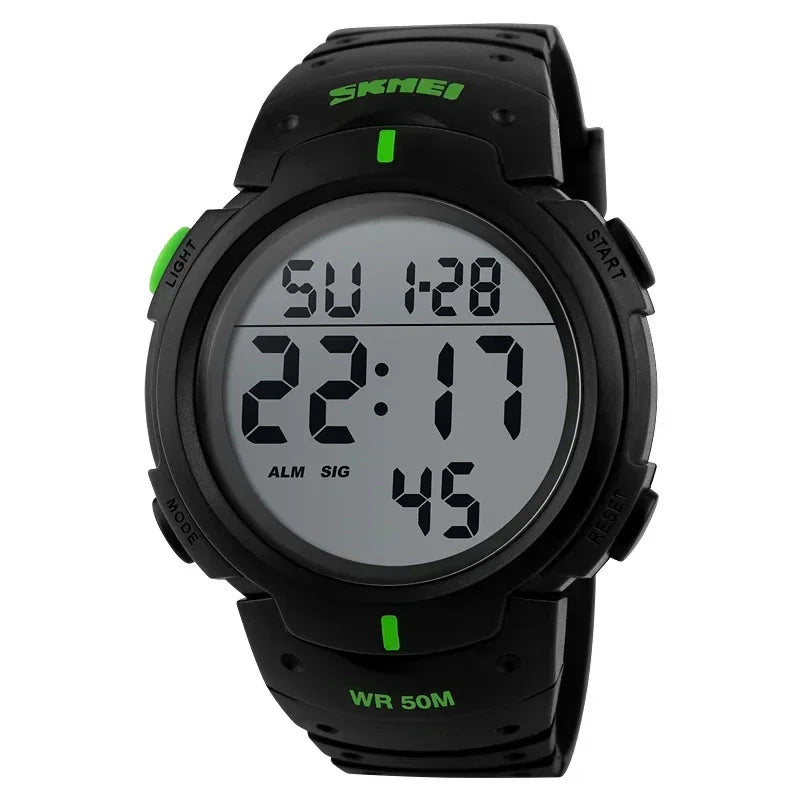 SKMEI 1068 Calendar PU Strap 5Bar Waterproof Digital Watch reloj hombre Outdoor Sport Watch Men Big Dial Fashion Simple Watches