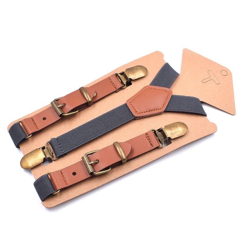 Suspenders for Boys Girls 2cm Y - back 3 Clips Adjustable Elastic Trouser Braces Belt for Kids Fashion - Visuel 12 | SAMAG