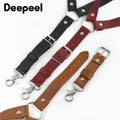 Deepeel 2.5cm Men's Leather Suspenders 2 Clip Hooks Man Elastic Brace Adult Adjust Strap Harness Suspender for Pants Accessories