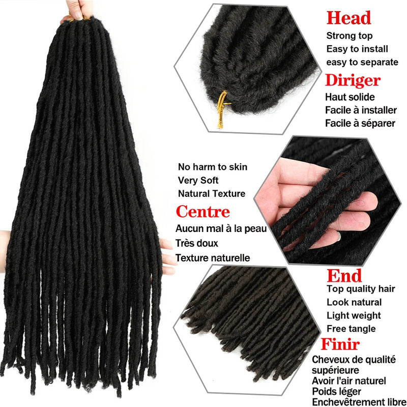 Synthetic Crochet Braiding Hair Extensions Dreadlocks Ombre Brown Colored X-TRESS Soft Straight Faux Locs Braids Hair For Women