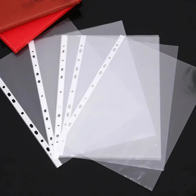 11 Holes Transparent Plastic Punched File Folders A4 | SAMAG