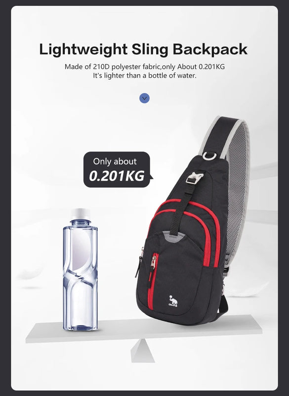 OIWAS Casual Crossbody Chest Bag Sling Shoulder Men's Bag One Strap Lightweight Male Bags Pouch DayPack for Men Travel Sport