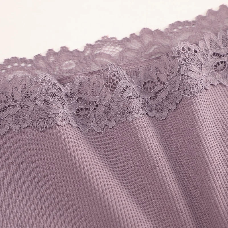 5PCS Seamless Cotton Fabric Panties Women Patchwork Lace Floral Underwear Elastic High Waist Briefs Sexy Female Lingerie S-XXL