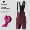 WEST BIKING Women Cycling Bib Shorts Summer High-waisted MTB Road Bike Shorts Breathable Quick Dry Yoga Fitness Bicycle Tights