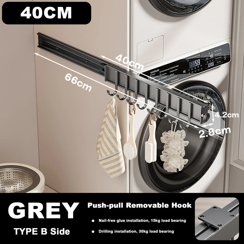 Multi - Purpose Sliding Hook Rail Top Mount Side Self Adhesive Drilling Dual Use Aluminum Stainless Steel - View 9 | SAMAG