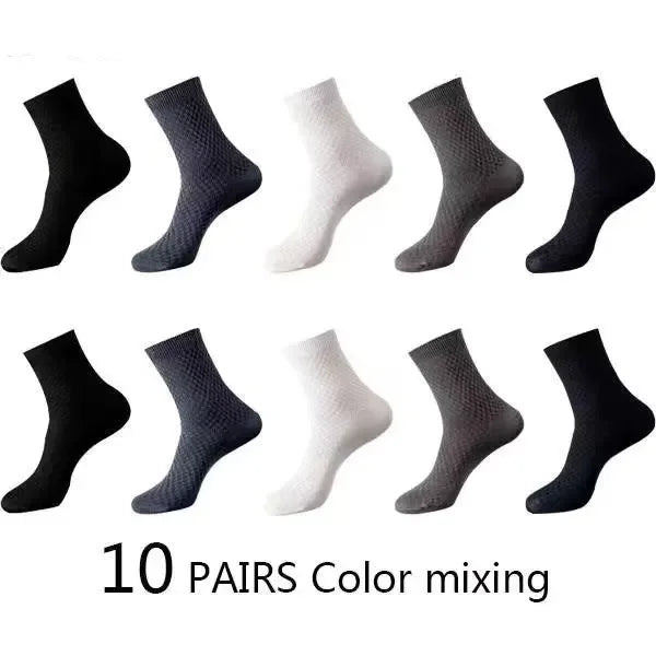 10Pairs/Lot Men's Bamboo Socks Comfortable Breathable | SAMAG