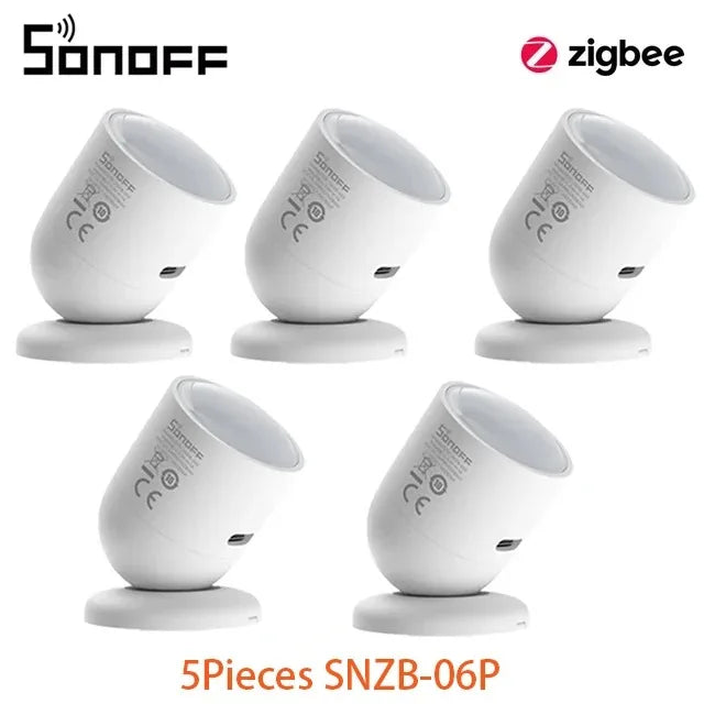 SONOFF SNZB 06P Zigbee Human Presence Sensor SNZB-06P Detector Motion Light Sensing Smart Home Automation Work with Alexa Google