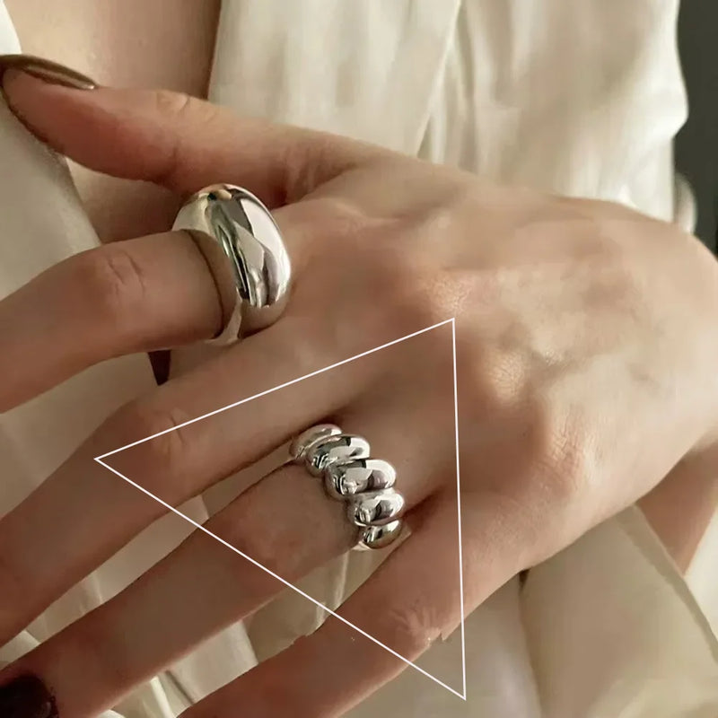 VENTFILLE 925 Sterling Silver Irregular Ring for Women Geometry Versatile Minimalism  Accessories Jewelry Gift Dropshipping