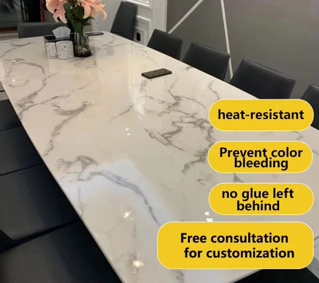 Glossy 6.5mil Furniture Film Shiny Table Stickers Protective Film Oil Solid Restaurant Home Hotel Decorative Furniture Film