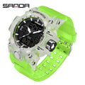 SANDA Men Quartz Watches G Style Military Sports LED Digital Outdoor Waterproof Dual Display Wristwatch - Visuel 7 | SAMAG