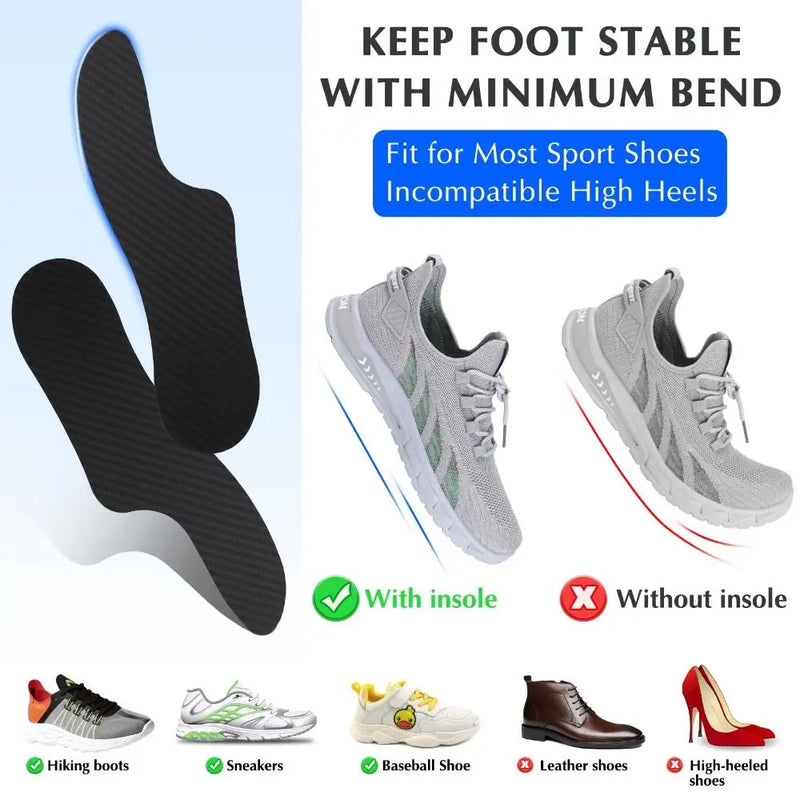 1 Pair Extension Orthotic Insert Morton's Toe Orthotic Pain Relief Rigid Support Carbon Fiber Insole Lightweight Firm Toe Plate