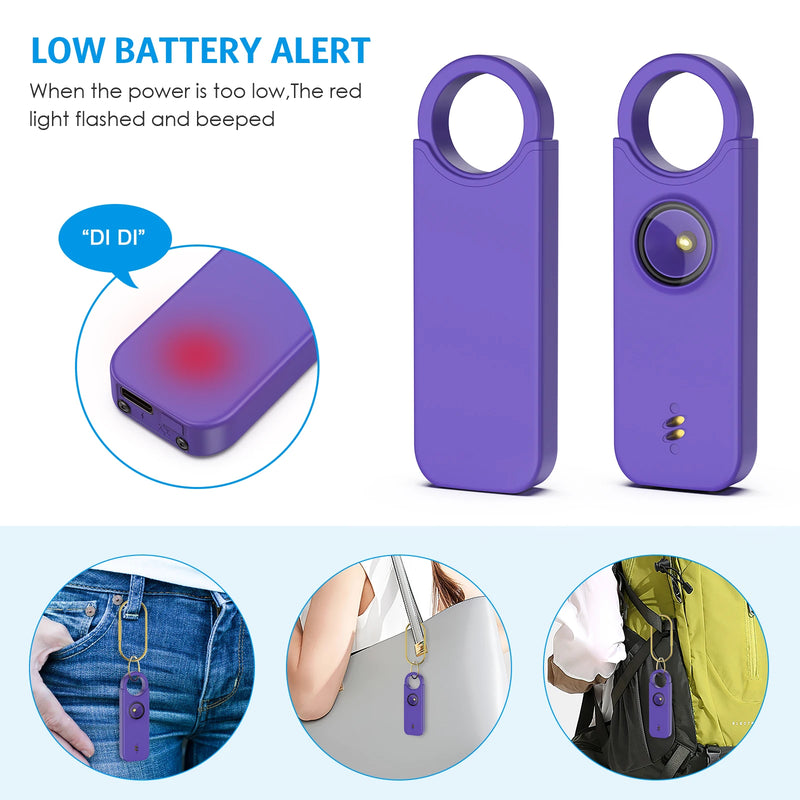 135dB Self Defense Siren Personal Safety Alarm Keychain Portable Emergency Security Anti-Attack Alarm for Women Men Elderly Kids