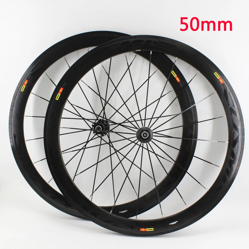 New White Black Gray 700C 50mm Road bike alloy bicycle wheelset clincher rims V Disc brake Thru Axle center lock hubs wheels