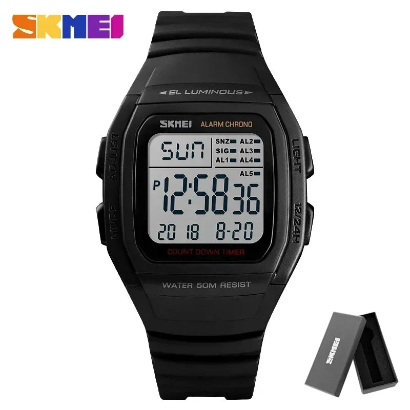 SKMEI 1278  Chrono Countdown Men Wristwatch  Casual Outdoor Male Clock Luminous montre homme Digital Dual Time Sport Mens Watche