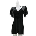 Women's One Piece Swimdress V Neck Sheer Lace Flare | SAMAG