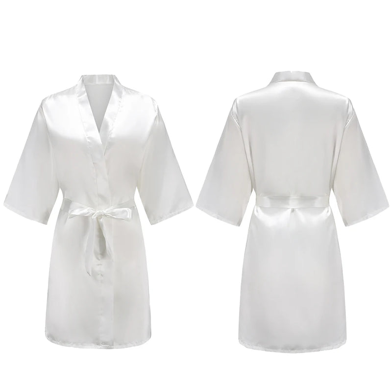 Women's Pure Short Silky Robes Bridesmaid Bride Party | SAMAG