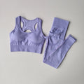 Women's Seamless Workout Set High Waisted Yoga Pants & Sports Bra with Removable Pads Booty Lifting for Running Training