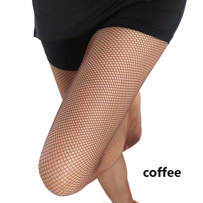Sexy Latin Tights Leaky Toe Stocking Professional Dance Socks Caramel Cha-Cha Tights Peep Toe Pantyhose Mesh Latin Fishnet Socks