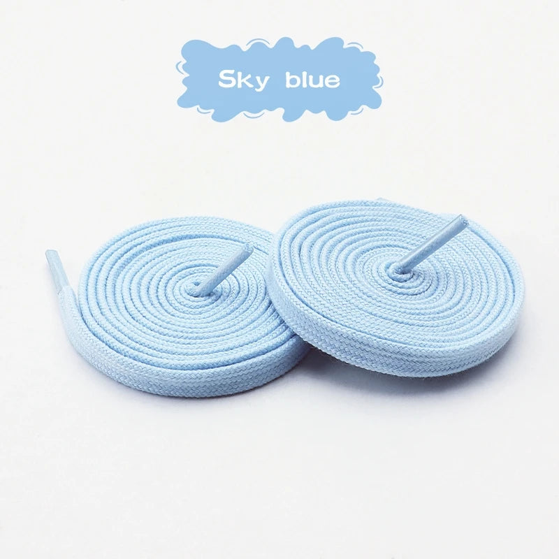 Classic Solid-Color Flat Laces Premium Cotton Casual Shoelaces Sneaker Shoelace Shoe accessories 1Pair