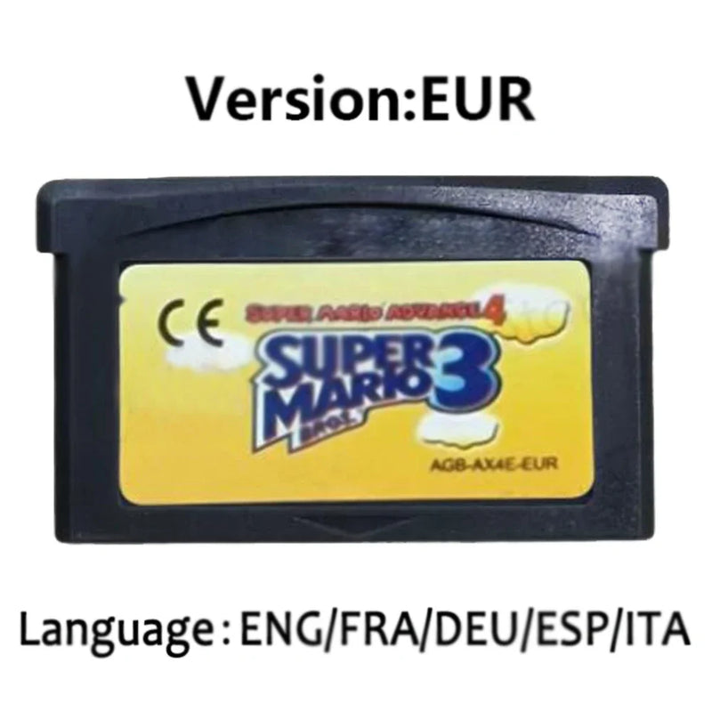 Mario GBA Games cards EUR USA Version GBA Game Cartridge 32 Bit Video Game Console Card Series Super  Wario Land4