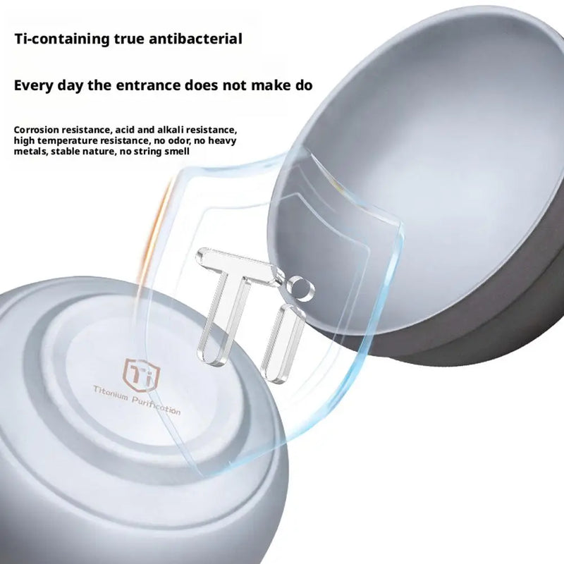Titanium Purification Portable Bowl Multi Functional Soup Bowl Outdoor Camping Mug Outdoor Camping Double Layer Anti Scald Bowl