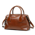 Genuine Leather Women's Bag Vintage Luxury Designer Boston Handbag Women Versatile Shoulder Bag Cowhide Female Crossbody Bags