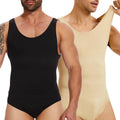 Mens Sleeveless Shapewear  Compression Bodysuit Tummy Control Waist Trainer Slimming Undershirts Open Crotch Corset