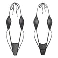 Women's Three Points Bikini Bodysuit See Through Mini Bra with T-back Briefs Suits Lingerie Couple's Tempting Dirty Nightwear