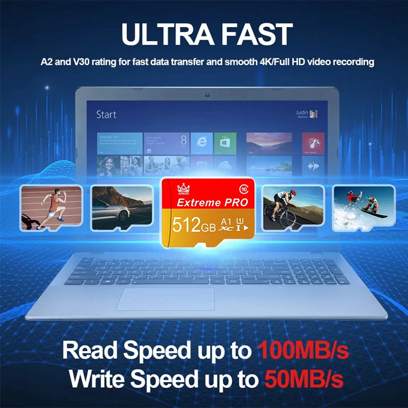 Wholesale TF Memory Card 512GB High Speed Micro TF SD Card 64GB 256GB 128GB A2 U3 V30 SD TF Flash Cards For Wholesale Phone