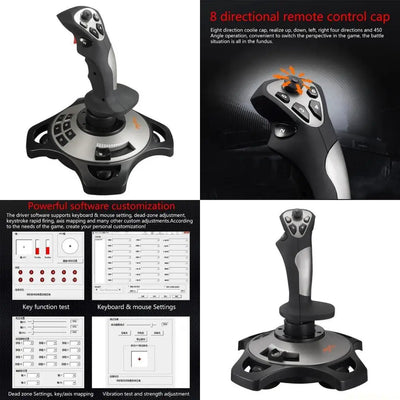 E56B PXN-2113 Flight Joystick has 12 Programmable Buttons | SAMAG