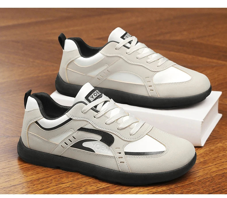 Men's Casual Sports Shoes with Low Heel Round Toe Soft Sole Multi-color Design Fashionable Large Size Walking Board Shoes