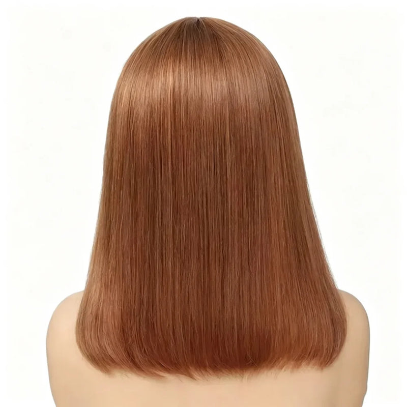 Chocolate Brown Bob Wigs 13x4 Lace Front Wig Bob Human Hair Brown Straight 200% Full Density Transparent Lace Frontal Wigs Bob Hair