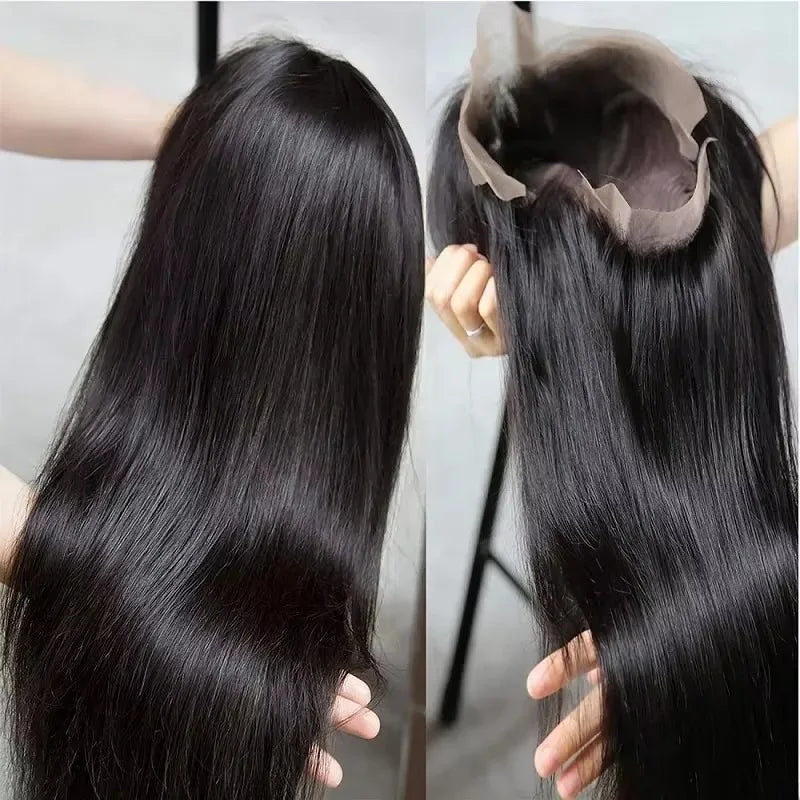 Brazilian Straight 13x6 Lace Frontal Wig 300% Density 30 36 Inch 100% Human Hair Wigs Pre Plucked Wear Go Glueless Wig For Women