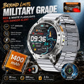 2026 New Military TANK 1400mAh Battery Smart Watch IP68 Waterproof LED Flashlight Heart Rate Sports tracker SOS Smart Watch Men