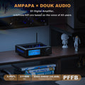 Ampapa D1 HiFi Stereo Bluetooth 5.2 Amplifier 2.0 Channel Home Audio Amp with Digital VU Meters HPF 300Wx2