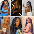 IPARTY Synthetic Full Lace Wig Braided Wigs Distressed Butterfly Locs Faux Locs Braid Wig Long Lace Frontal Wig for Women
