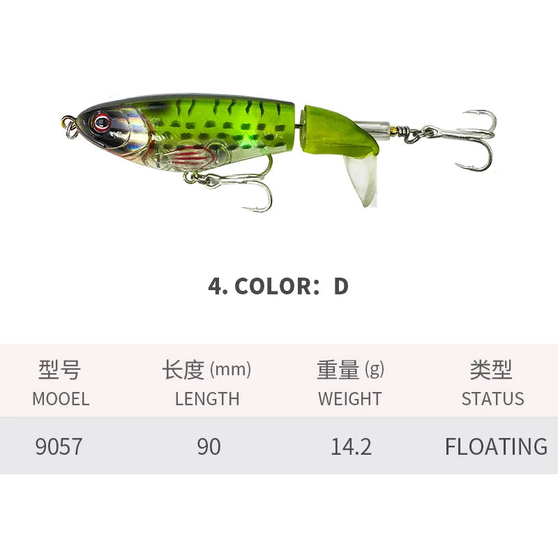 90mm 14g Rotating Tail Fishing Lures Flexible Whopper | SAMAG
