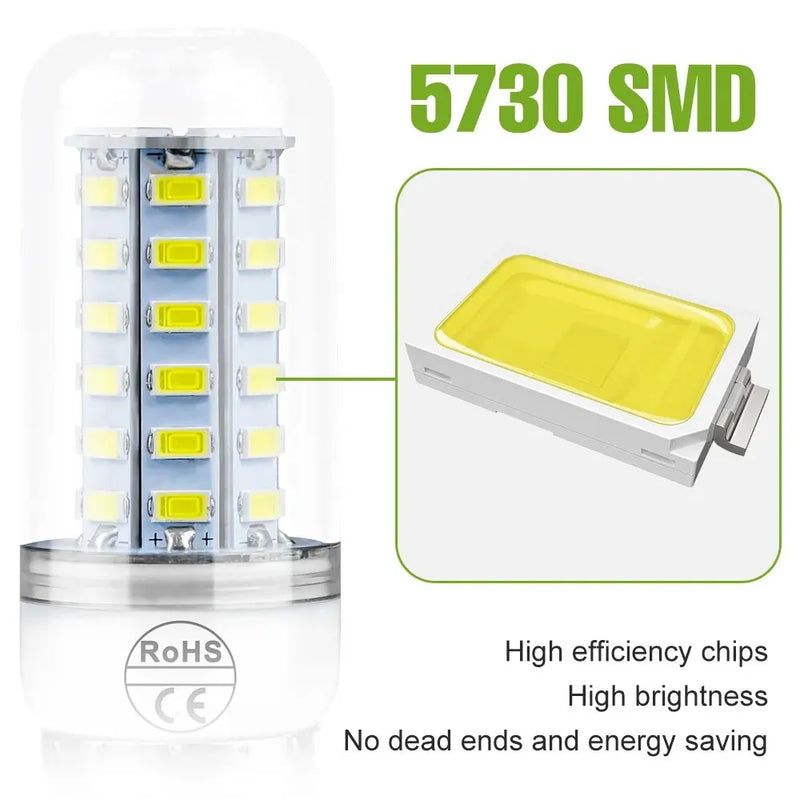 E27 LED Corn Bulb E14 Lamp GU10 Spotlight G9 Ceiling Chandeliers 220V Indoor Home Bedroom Living Room B22 Lights Cool/Warm White