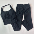 1-2pcs Gym Set Women Backless Tank Tops High Waist Scrunch Seamless Shorts High Waist Yoga Leggings Workout Sets Gym Suit