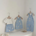 6M -3Y Baby Clothes Outfits Summer New Korean Style Short sleeve + Flower Embroidery Shorts Sets Toddler Costume Cute Girls Suit