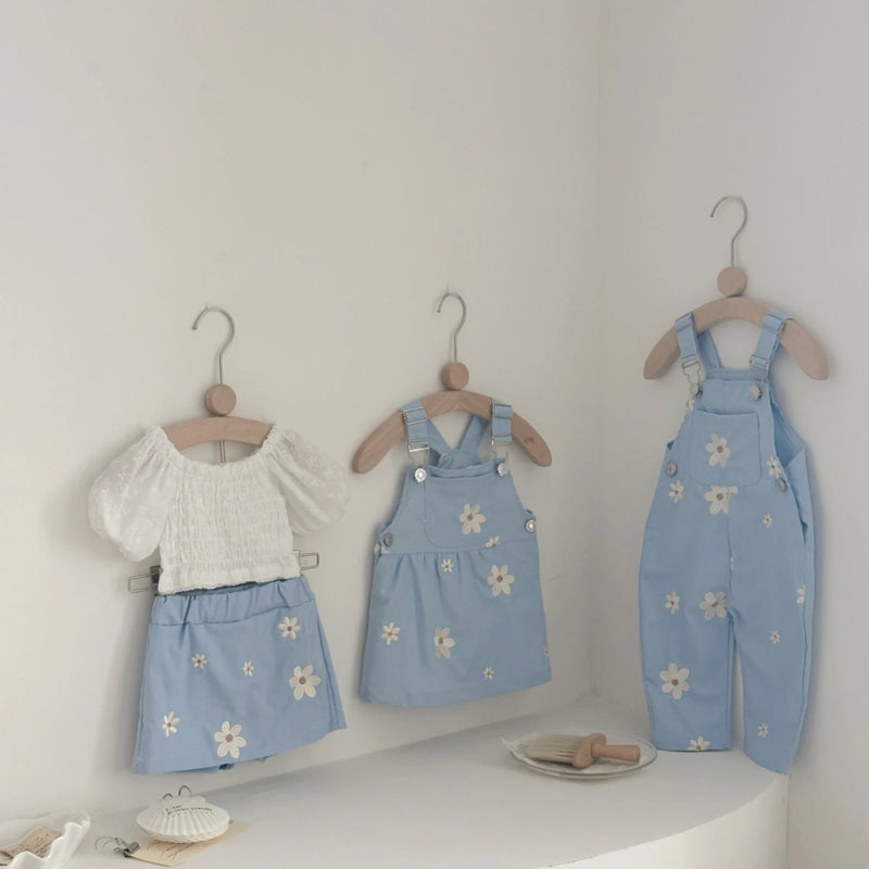 6M -3Y Baby Clothes Outfits Summer New Korean Style Short sleeve + Flower Embroidery Shorts Sets Toddler Costume Cute Girls Suit