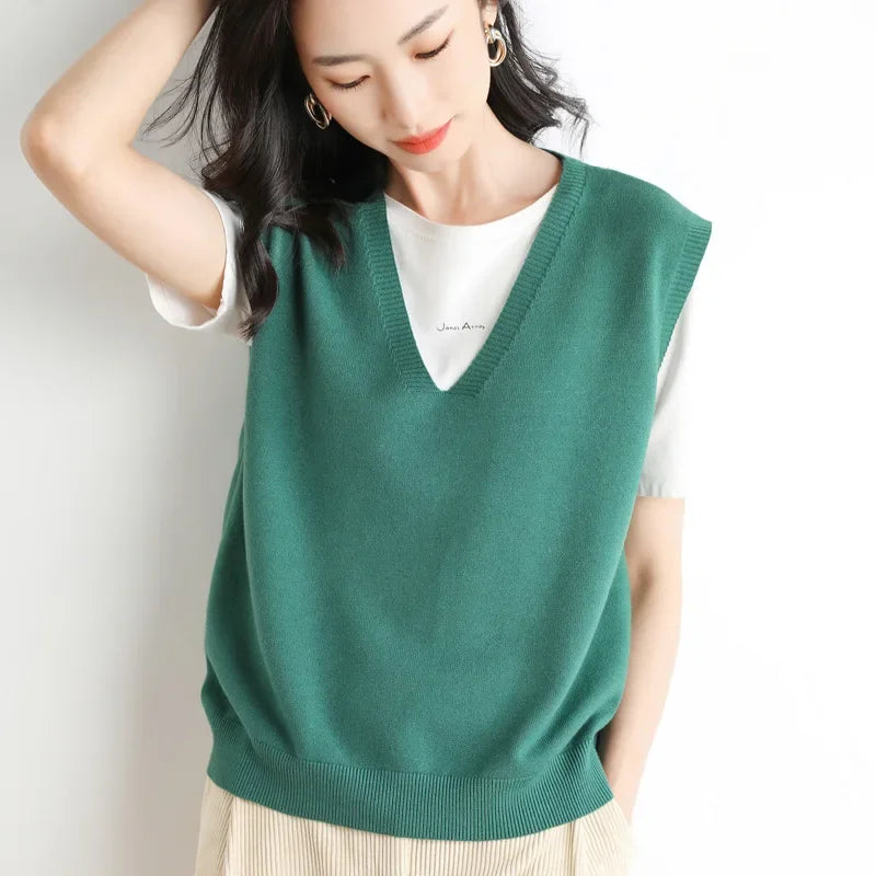 Sweater Vest Spring Autumn Warm Fashin Korean Soft Loose - View 3 | SAMAG