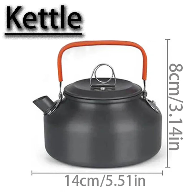 1PCS Camping Cookware Kit Outdoor Cooking Set Aluminum Pot Equipment Travel Tableware Kitchen for Hiking Picnic BBQ
