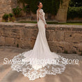 Sexy Mermaid Wedding Dress Customized Illuion Applique - View 2 | SAMAG