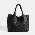 Woven Tote Bag For Women Soft Foldable Top-Handle Wristlet Bag Fashion Hobo Handbag Composite Bag with Coin Purse
