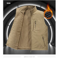 2025 Autumn Winter Thickened Fleece Double-Sided Vest Men's Jacket Warm Outerwear Slim Fit Casual Style Daily