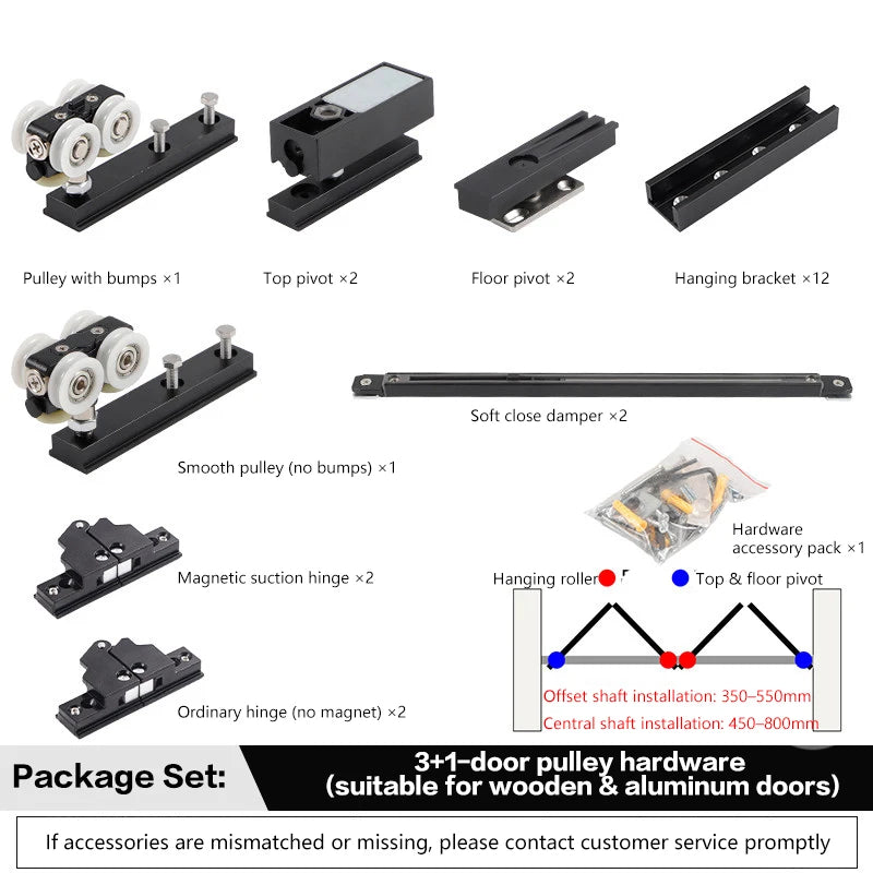 Bottomless Linked 3 - Fold Folding Door Hardware Kit - View 10 | SAMAG